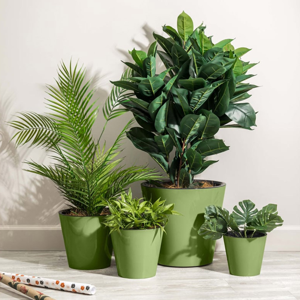"Rosemary" Горшок для цветов пластмассовый 1,6л, д16см, h14,5см, с дренажной вставкой, зеленый (Россия)