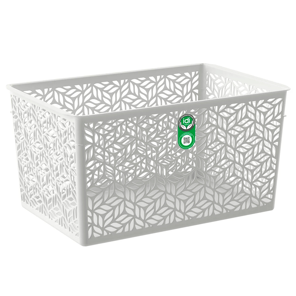 Корзина пластмассовая для хранения "Linden" 6,7л, 29х19х15см, универсальная, полипропилен, светло-серый (Россия)