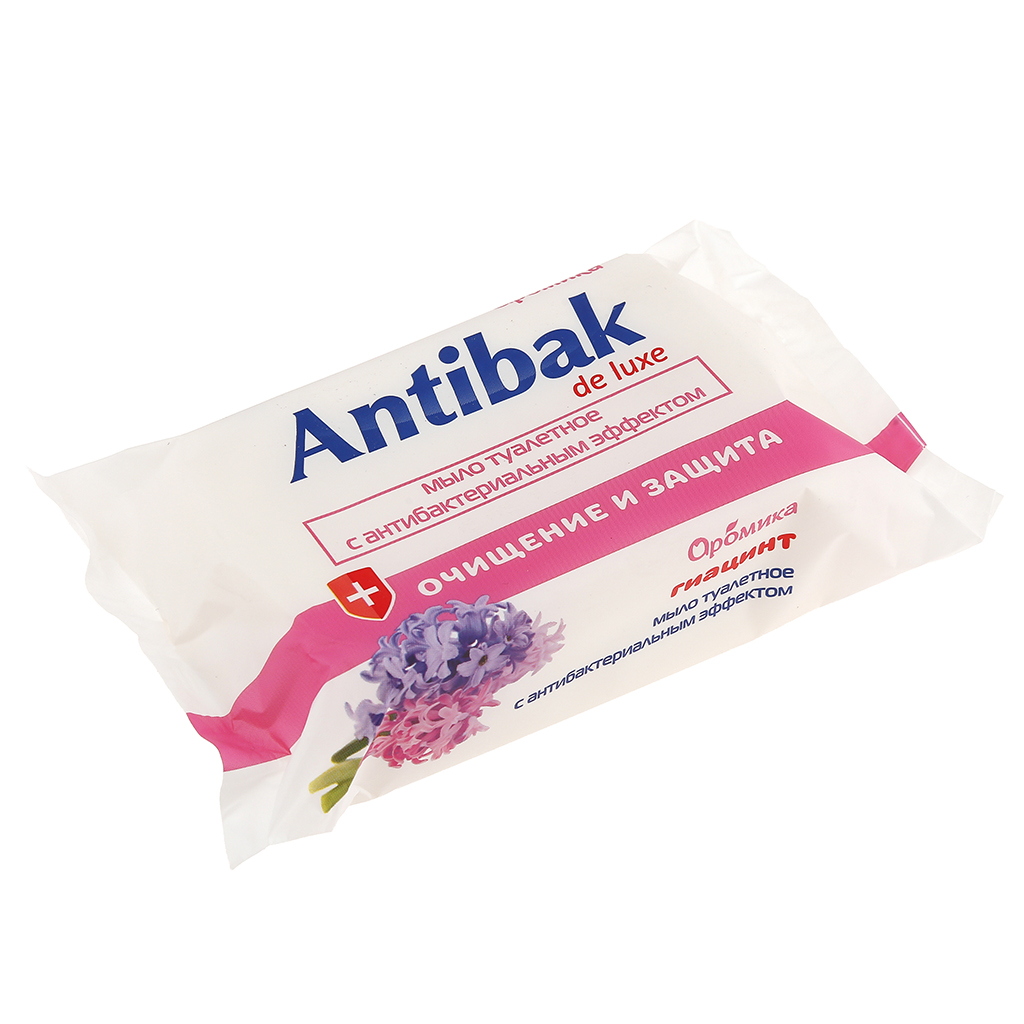 Мыло туалетное твердое "ANTIBAK de LUXE" 200г, 6х9х10см, гиацинт (Казахстан)