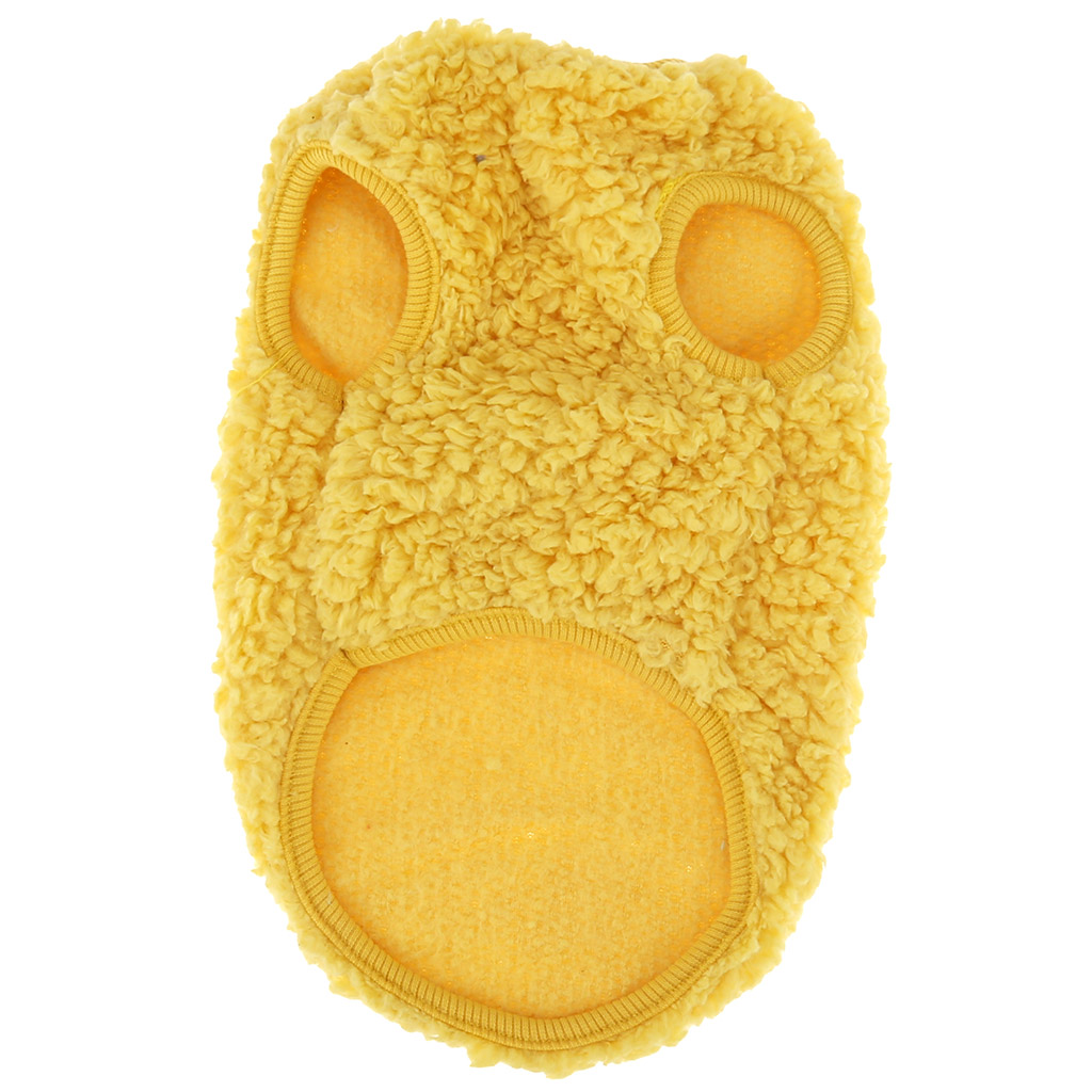 "Пэт тойс (Pet toys)" Одежда для собаки "Жилетка" с декором - тигр, р-р L, длина спинки 28см/обхват груди 36см/обхват шеи 20см, цвет-желтый, искусственный мех (100% полиэстер) (Китай)