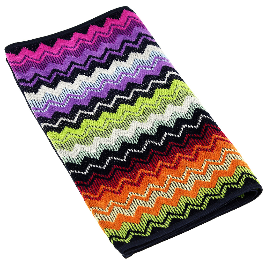 "Missoni-3012" Полотенце махровое 70х140см, плотность 375гр/м2, 100% хлопок, велюр, сиреневый, Bolangde (Китай)