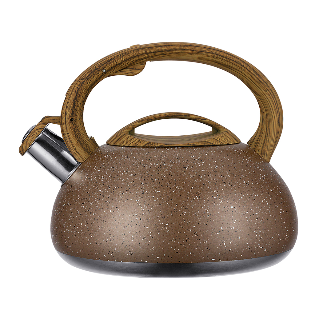 Чайник из нержавеющей стали "Linea Tea" 3л, д22см, h20,5см, со свистком, многослойное капсульное дно, нескользящая ручка, цветная коробка, "Regent" (Китай) Подходит для всех видов плит, включая индукционную