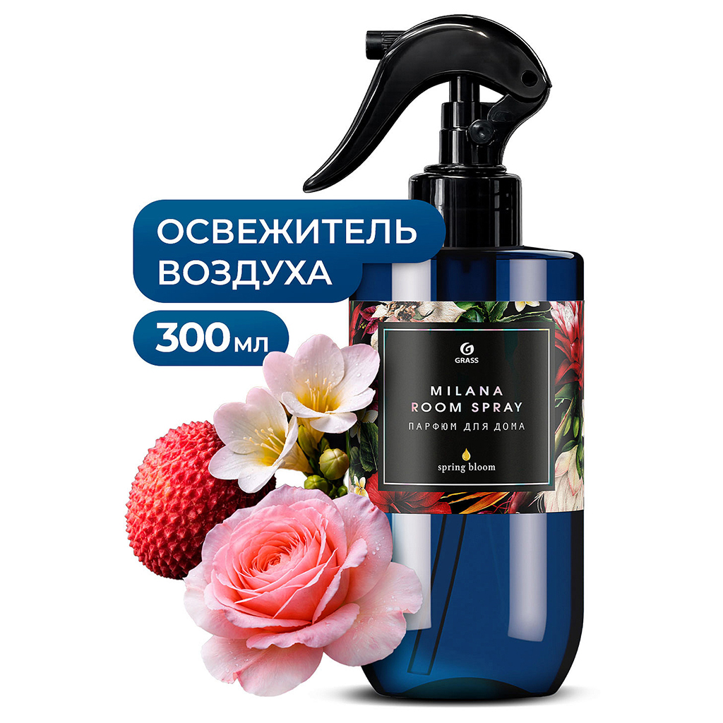 Освежитель воздуха "Milana Spring Bloom" 300мл, жидкий, парфюмированный, "Grass" (Россия)
