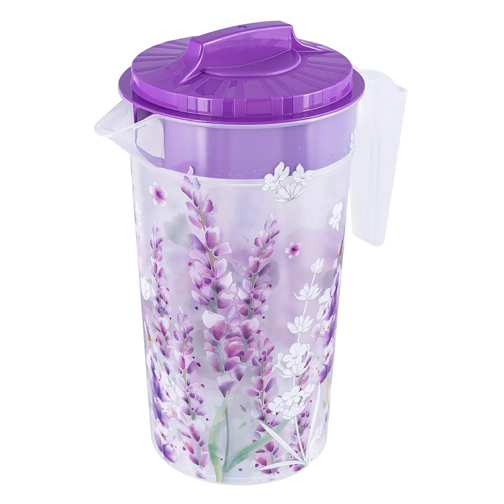 Кувшин пластмассовый "Lavender" 1,2л, д12см, h22см, с крышкой (Россия)
