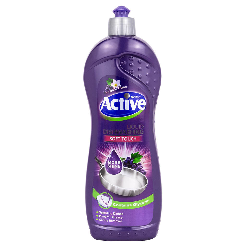 Гель для мытья посуды "Active" 750мл, 9х6х27см, концентрат, "Виноград", Purple (Иран)