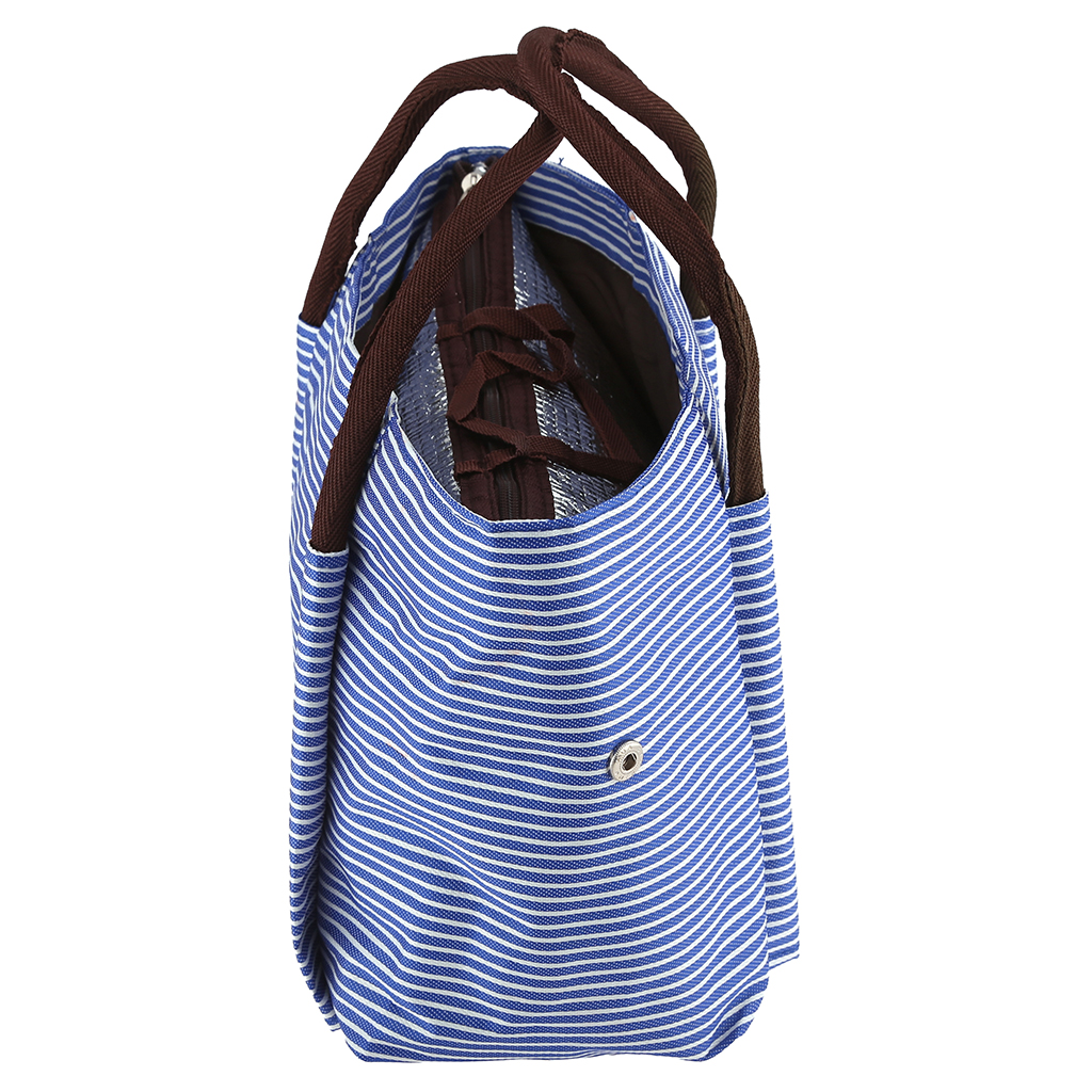 Сумка обеденная "Lunch bag" 26х13,5х22см, 34см с ручками, полиэстер, на подкладке, внутренний карман на молнии, наружный карман, сумка-вставка 24х11,5х21см термоизоляция - фольгированный слой, время сохранения температуры до 2-х часов, толщина стенки