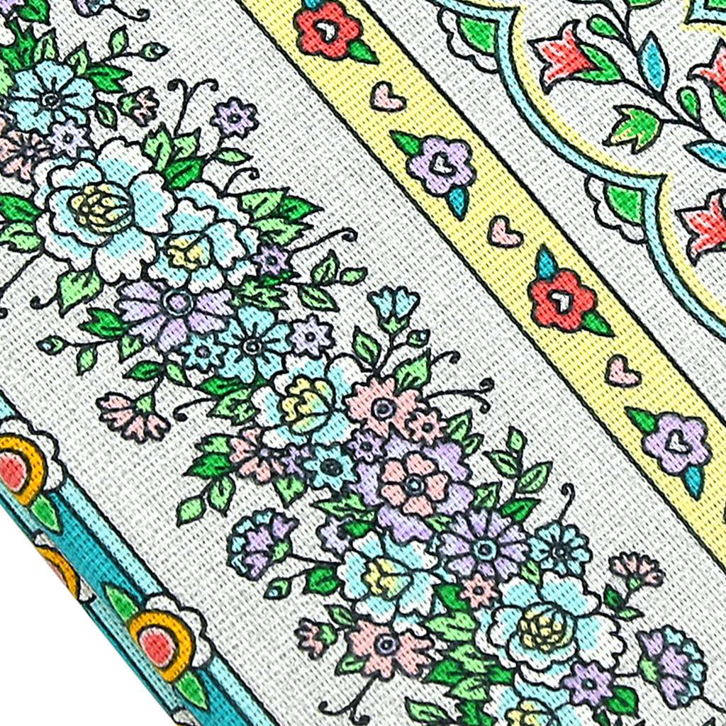 "Цветочные полоски" Скатерть рогожка 150х150см, 160г/м2, хлопок 100%, "Домашняя мода" (Россия)