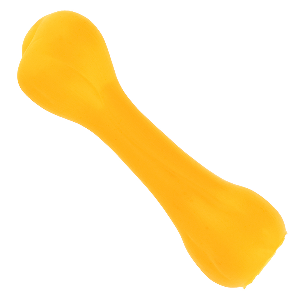 Игрушка для собаки "Кость" 14,2х4,5х4,5см, с пищалкой, ПВХ, желтый, "Pet products" (Китай)