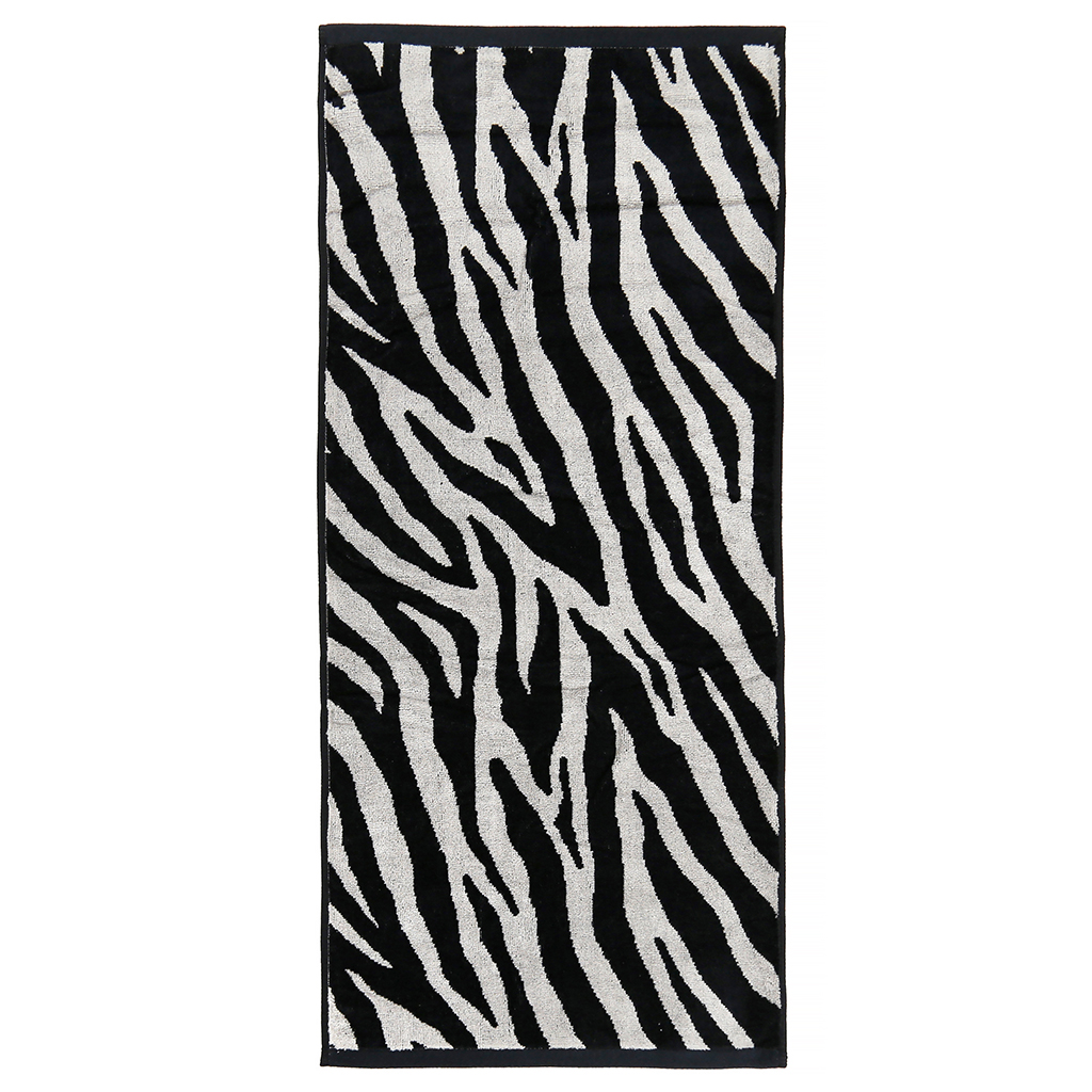 "Missoni-3030" Полотенце махровое 50х90см, плотность 375гр/м2, 100% хлопок, велюр, черный (разноцветный), Bolangde (Китай)