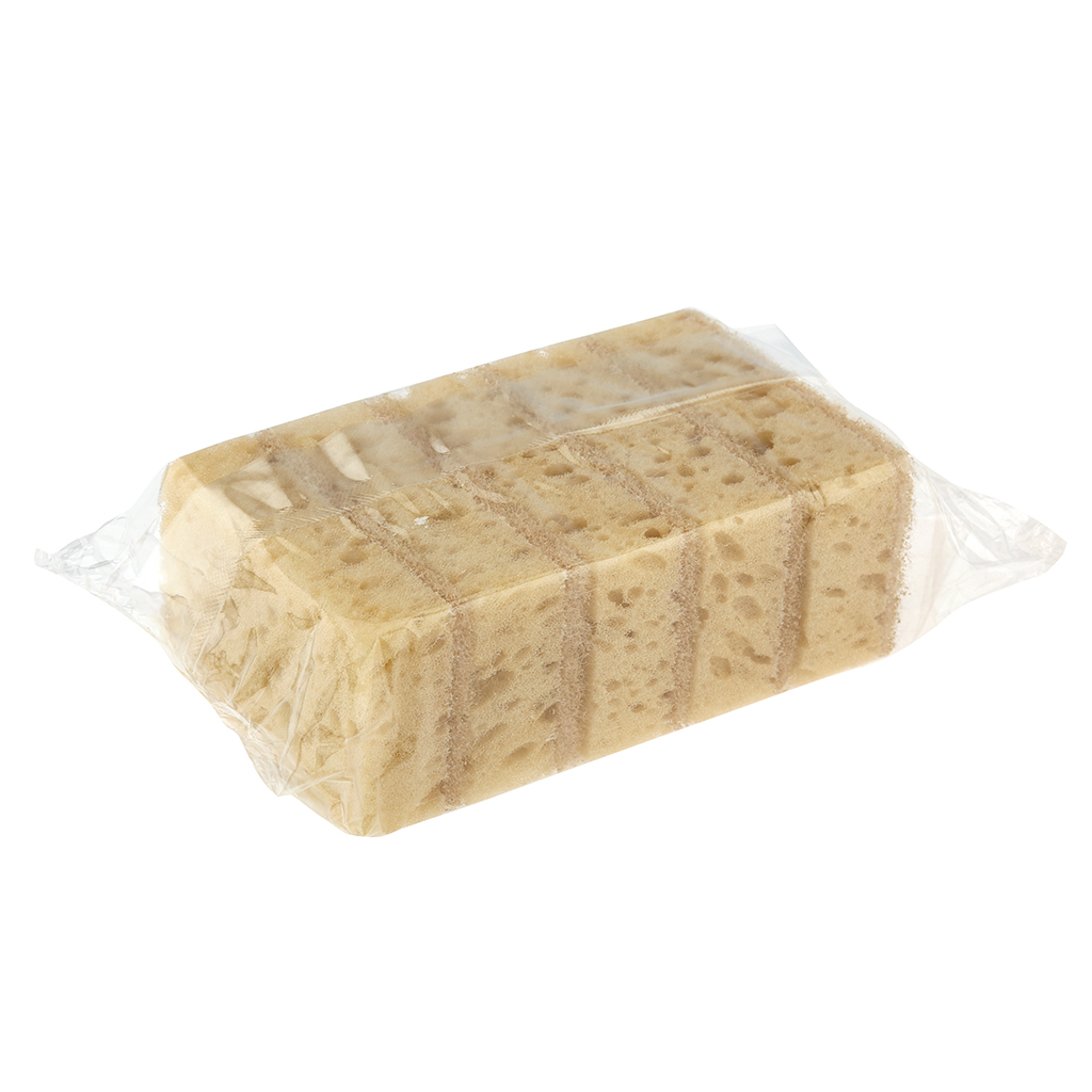 Губка для посуды "Colombina Nature" 9,5х6х3см, поролон, абразивная фибра, набор 5шт (Россия)
