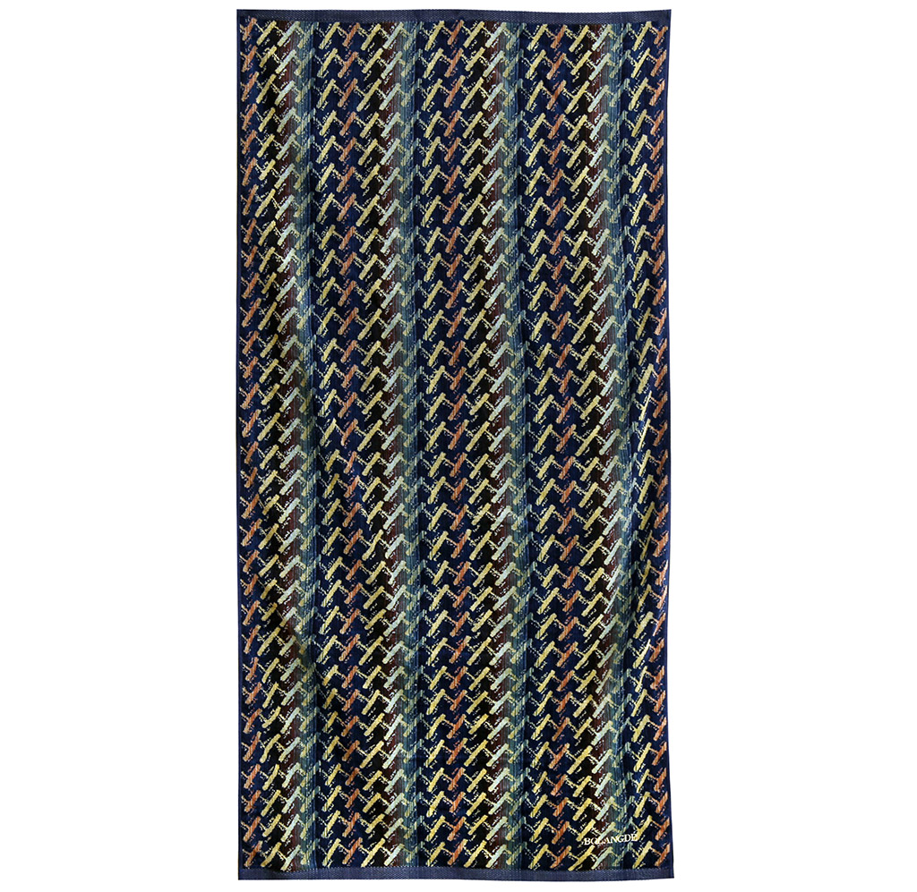 "Missoni-3002" Полотенце махровое 100х150см, плотность 375гр/м2, 100% хлопок, синий, Bolangde (Китай)