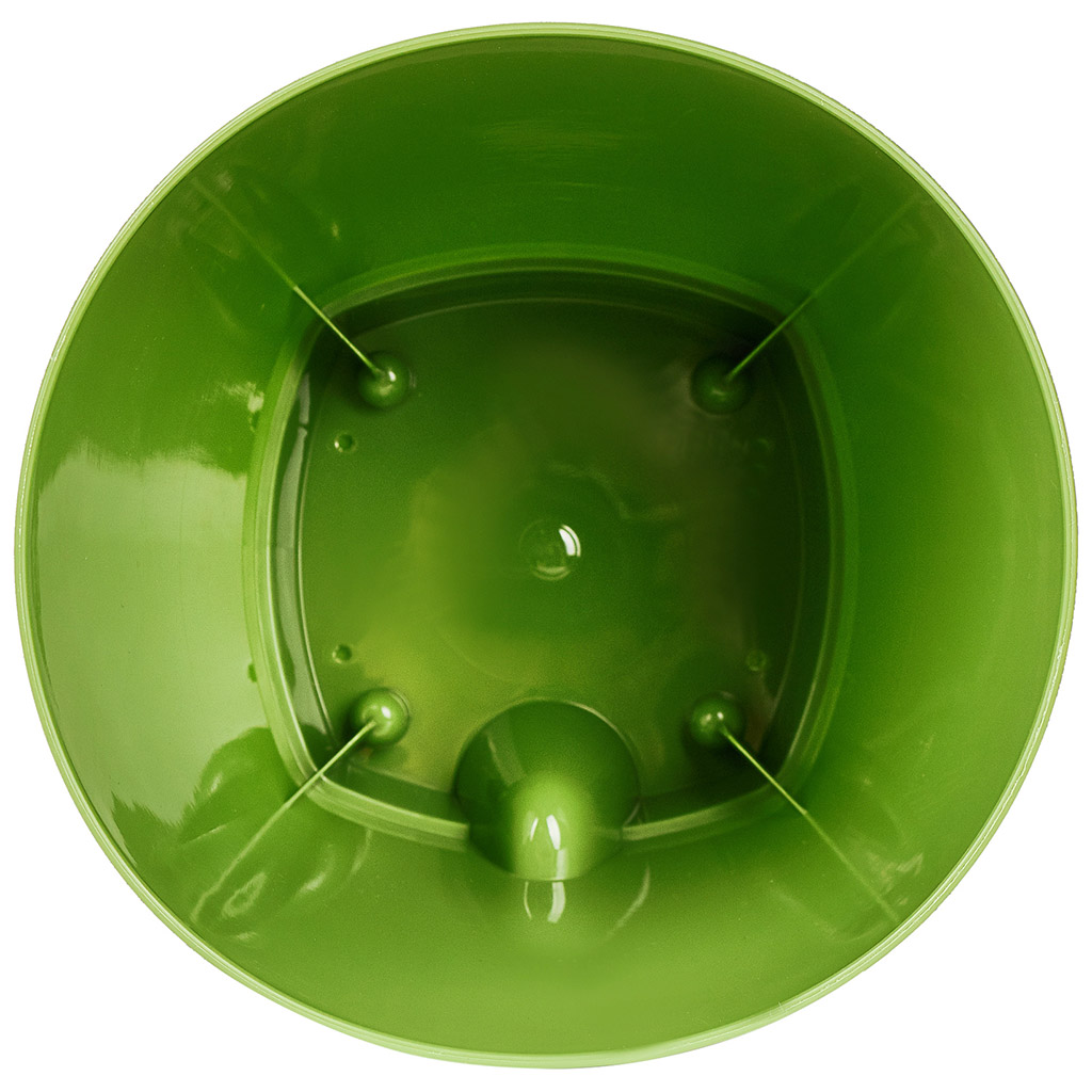 "Ingreen" Горшок для цветов пластмассовый "Amsterdam" 2,5л, д17см, h16см, с прикорневым поливом, оливковый (Россия)