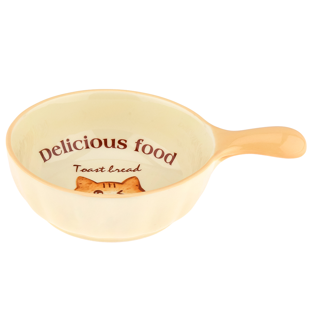 "Делишес фуд (Delicious food)" Салатник фарфоровый 600мл, 22х15,2х5,5см, с ручкой, с деколью (Китай)