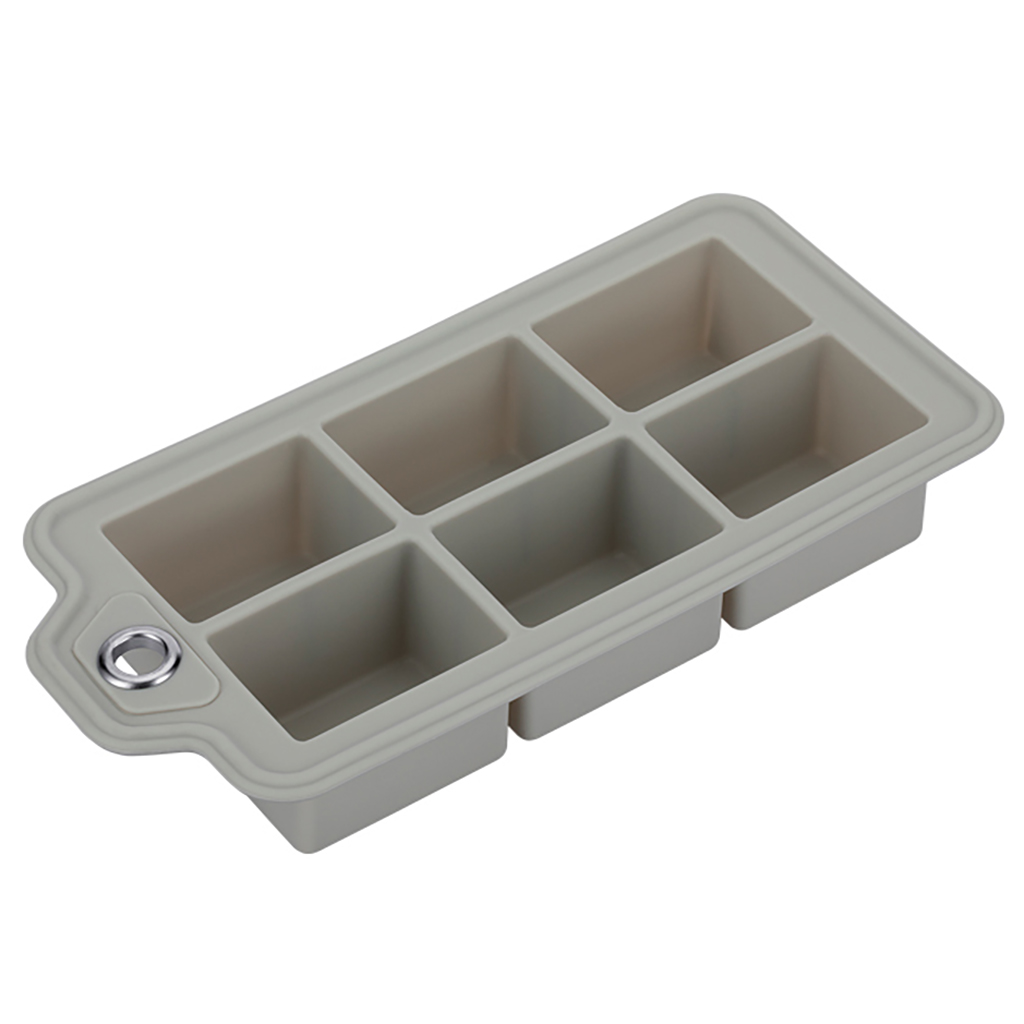 Форма для льда "Linea Silicone" 21х10,3x4,6см, 6 ячеек, силикон, серый, "Regent" (Китай)