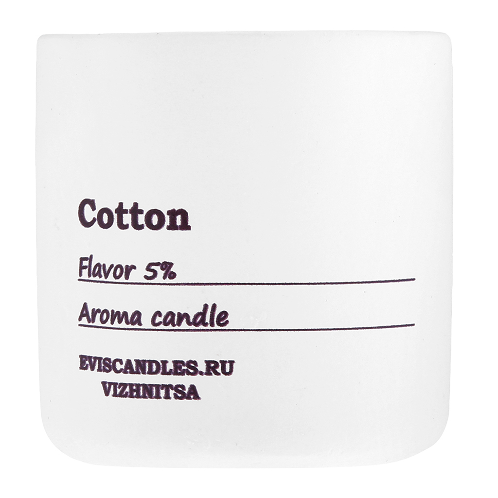 Свеча "Sense" д7,4см, h7,4см, ароматическая "Cotton", парафин, в подсвечнике из гипса, время горения 20 часов (Россия)