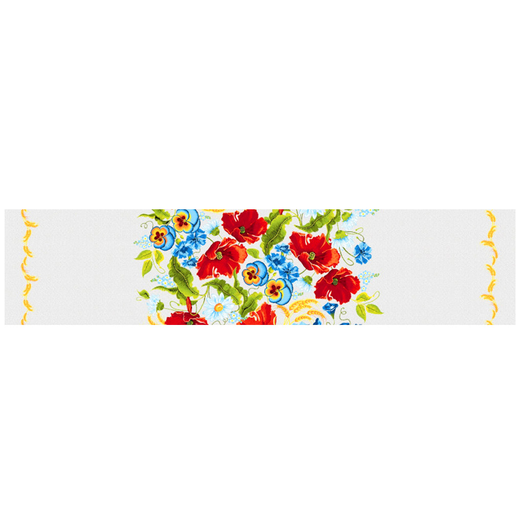 "Маковое поле" Скатерть-дорожка на стол набивная 50х148см, 234г/м2, хлопок 100%, "Домашняя мода" (Россия)