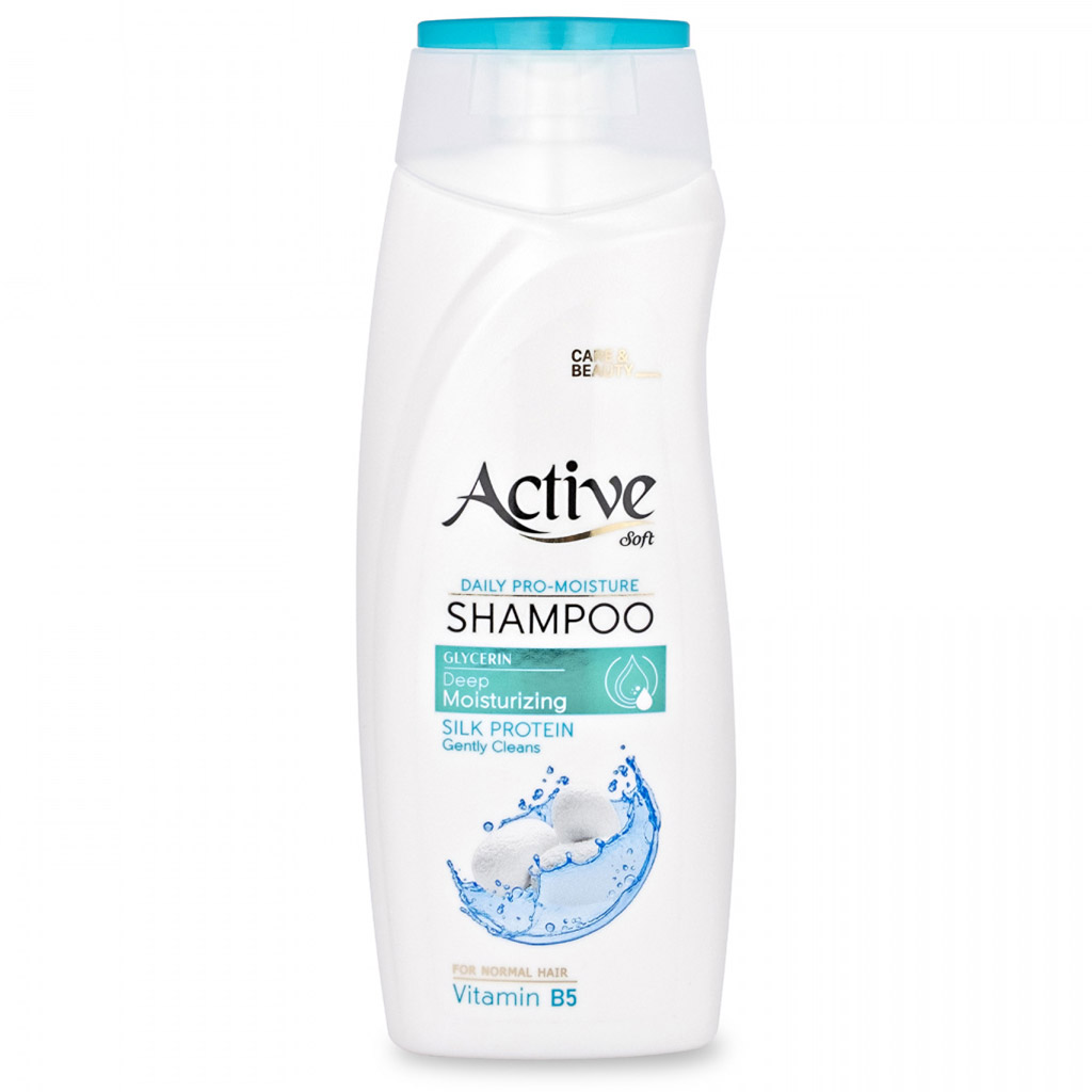 Шампунь увлажняющий "Active" 350мл, 8х3,5х21см, "Care & Beauty" С протеинами шелка и витамином B5 (Иран)