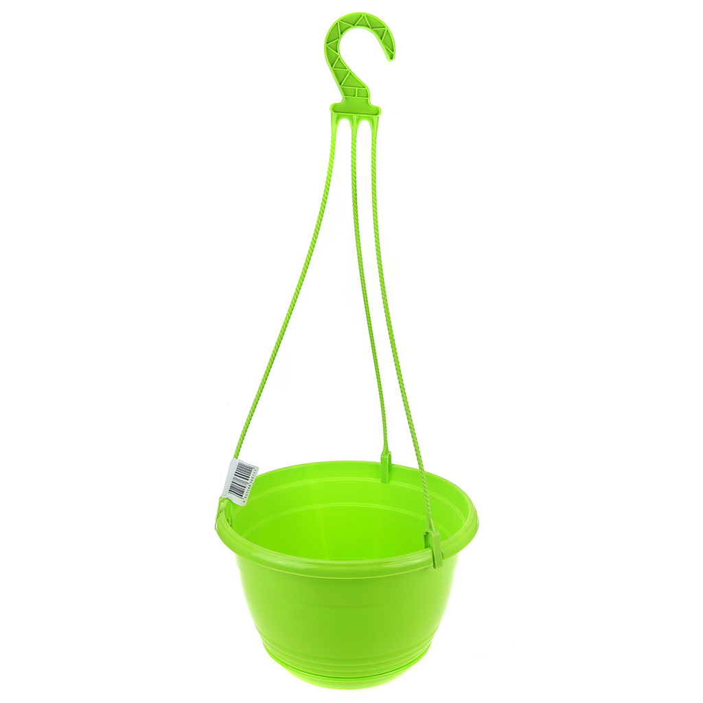Горшок для цветов подвесное пластмассовый "Глория" 4,2л, д25см, h16см, зеленый (Россия)