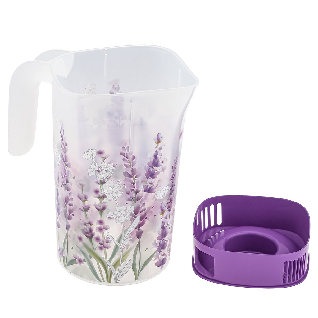 Кувшин пластмассовый "Lavender" 2л, д21см, h14,5см, с крышкой (Россия)
