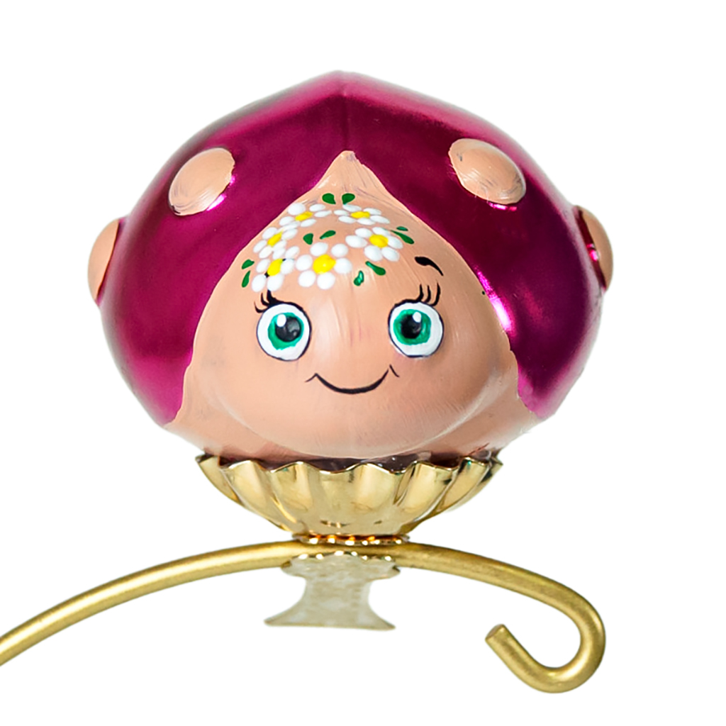 Елочная игрушка фигурка стеклянная "Божья коровка большая-3" 7х5,9х5,2см, ручная художественная роспись, подарочная упаковка (Россия)