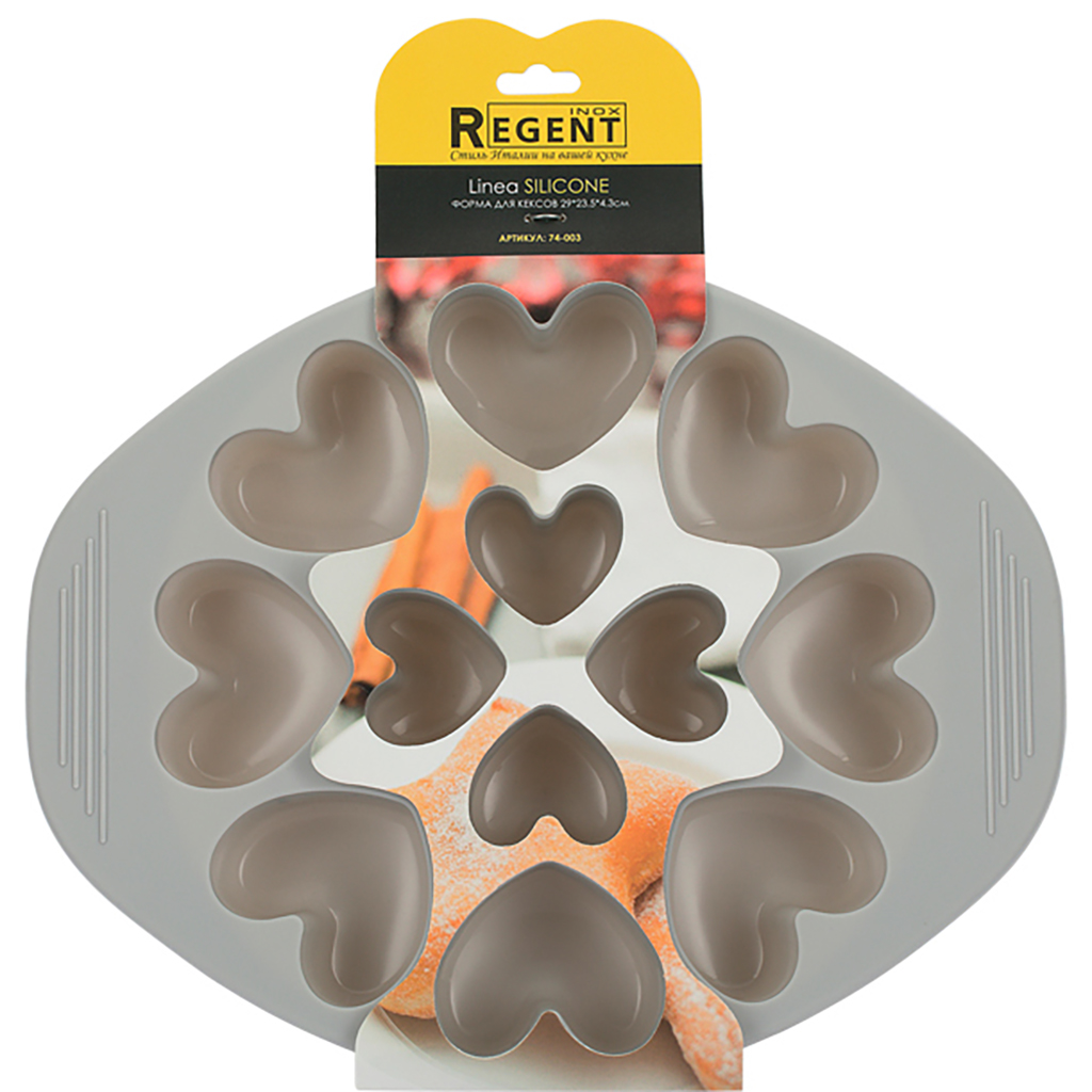 Форма для кексов "Linea Silicone" 29х23,5х4,3см, силикон, "Regent" (Китай)