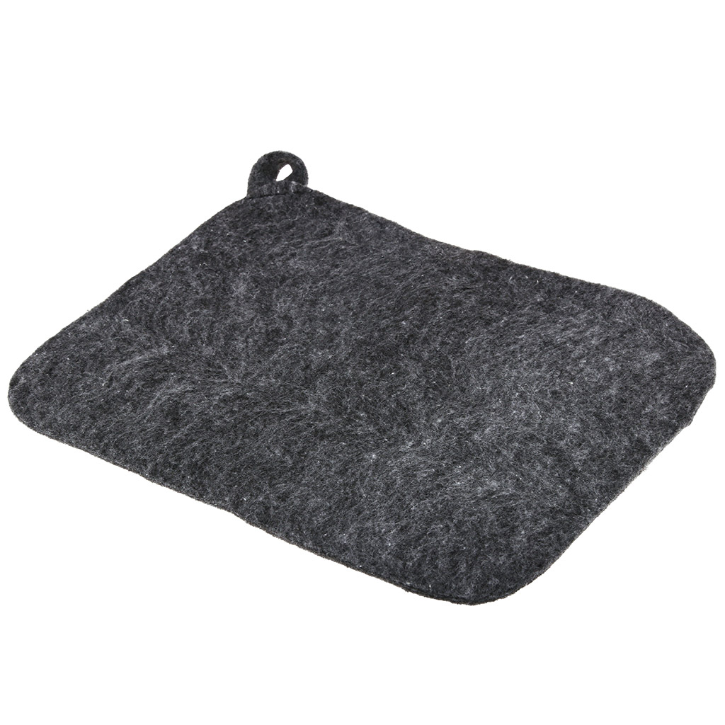Комплект банный из фетра 2 предмета "Classic gray": шапка, коврик, серый, "Бацькина баня" (Россия)