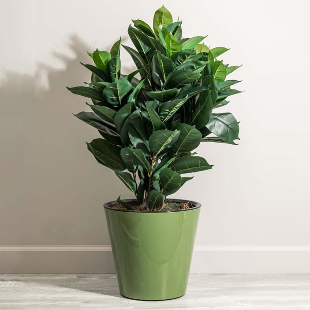 "Rosemary" Горшок для цветов пластмассовый 1,6л, д16см, h14,5см, с дренажной вставкой, зеленый (Россия)