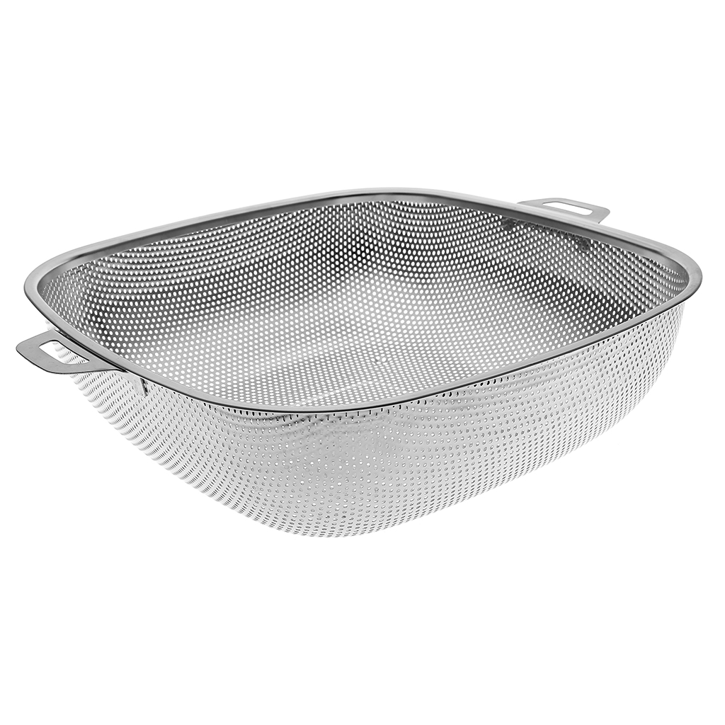 НЕСОРТ 052080 Дуршлаг из нержавеющей стали "Шеф" 36х36см h11,2см, 9,5л, s0,45мм, с ручками, на ножках (Китай) вмятины. Товар возврату и обмену не подлежит.