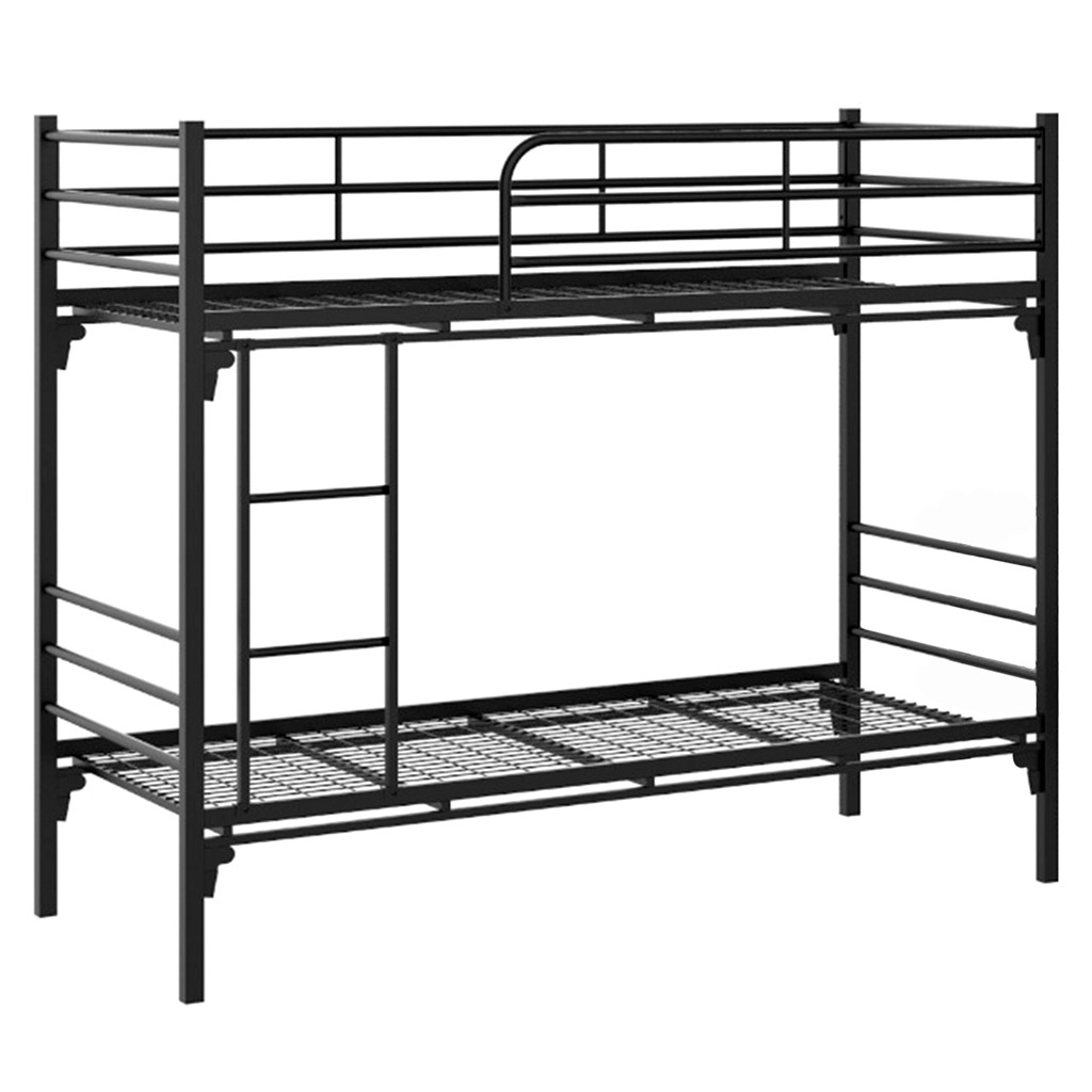 Кровать металлическая 2-х ярусная "Блезнецы", под матрасы 90х200см, цвет черный, лестница справа/слева (Россия)