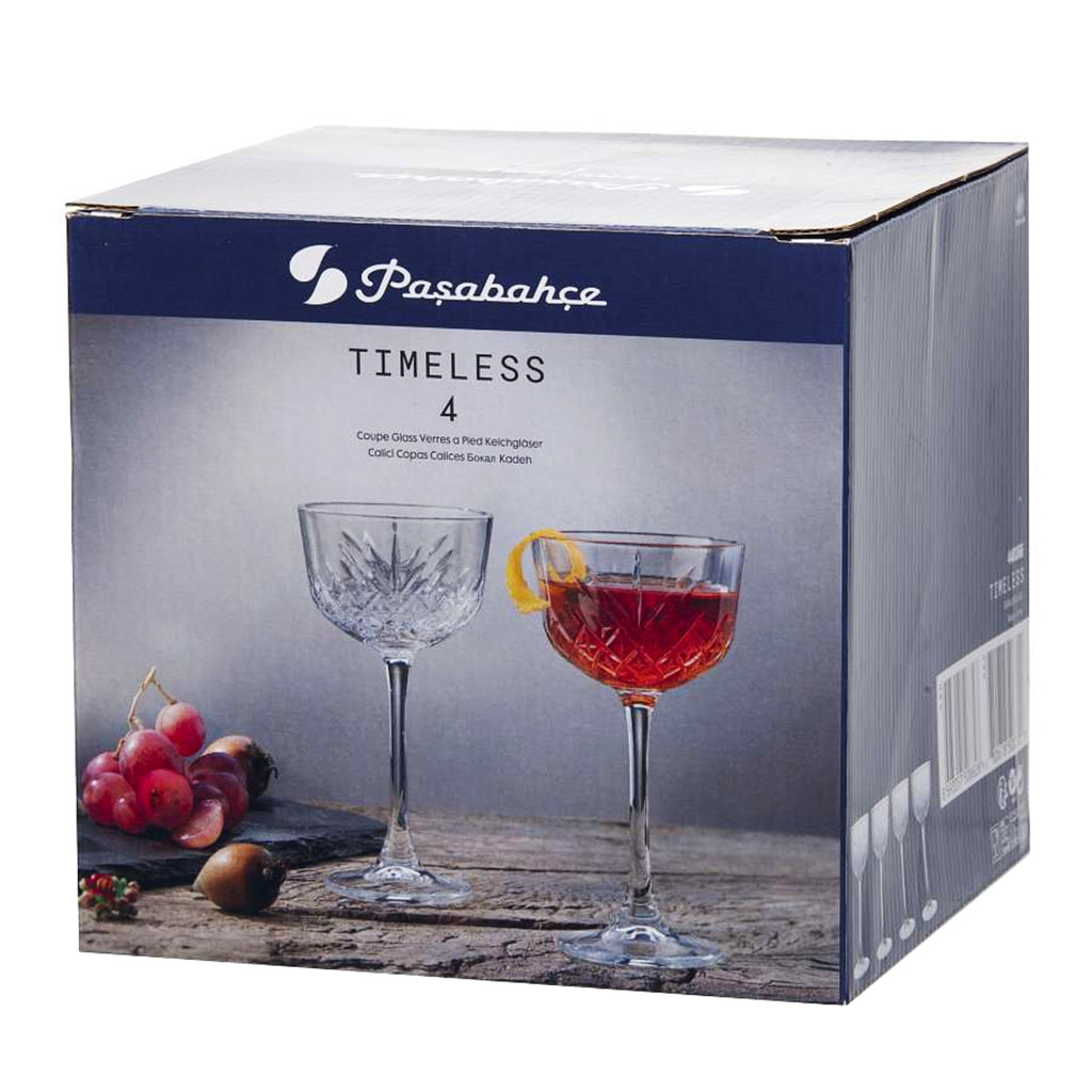 "Таймлесс (Timeless)" Бокал стеклянный 160мл, набор 4шт, цветная коробка, Pasabahce (Турция)
