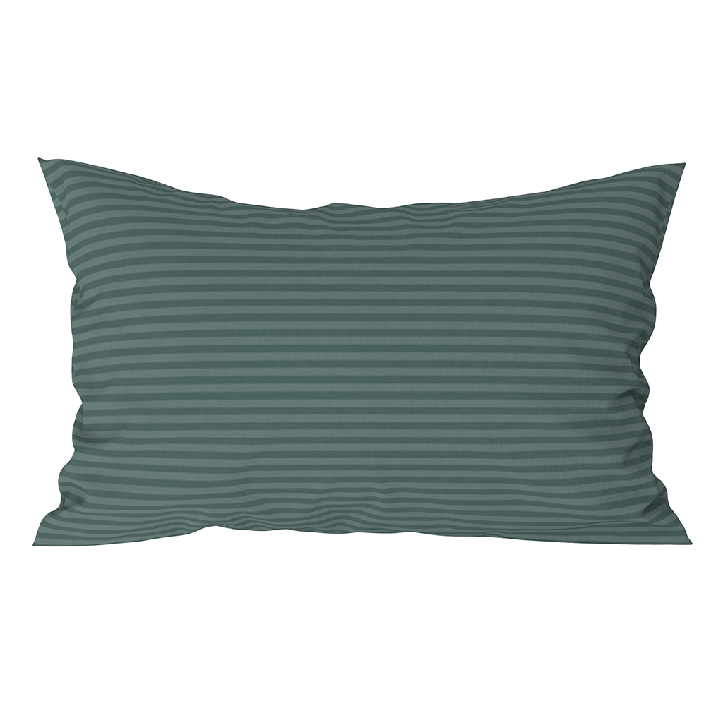 Наволочка 60х30см "Изумруд", клапан 26см, сатин "страйп" 1х1 вертикальная 130г/м2 (хлопок 100%), упаковка ПП 22х30см, т.м. "Домашняя Мода" (Россия)
