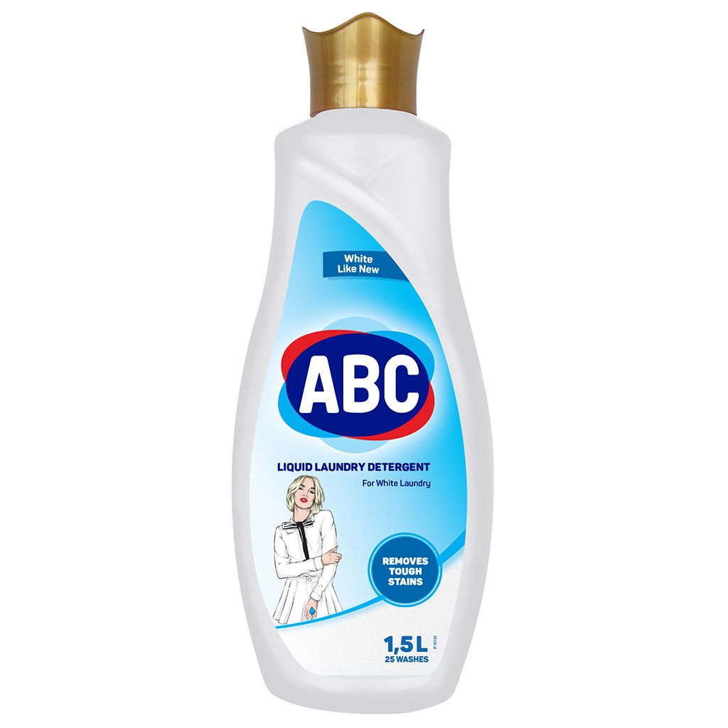 Средство для стирки жидкое "ABC Блестящий белый" 1,5л (Турция)