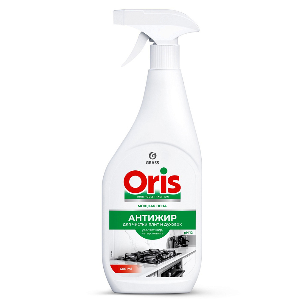 Чистящее средство для кухни "ORIS" 0,6л, спрей, антижир, "Grass" (Россия)