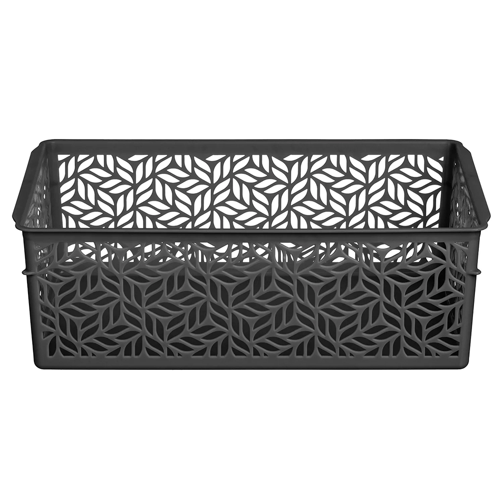 Корзина пластмассовая для хранения "Linden" 4,3л, 29х19х9,5см, универсальная, полипропилен, серый (Россия)