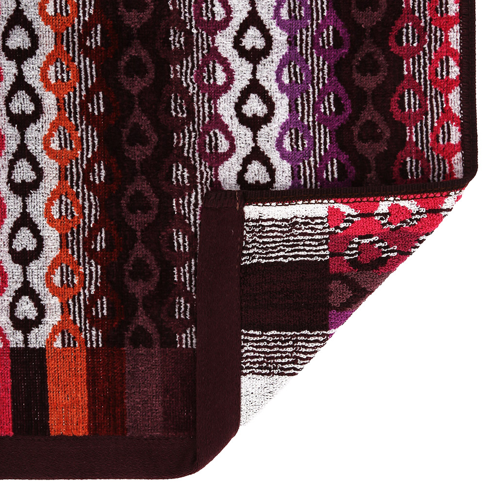 "Missoni-3006" Полотенце махровое 34х78см, плотность 375гр/м2, 100% хлопок, сиреневый, Bolangde (Китай)