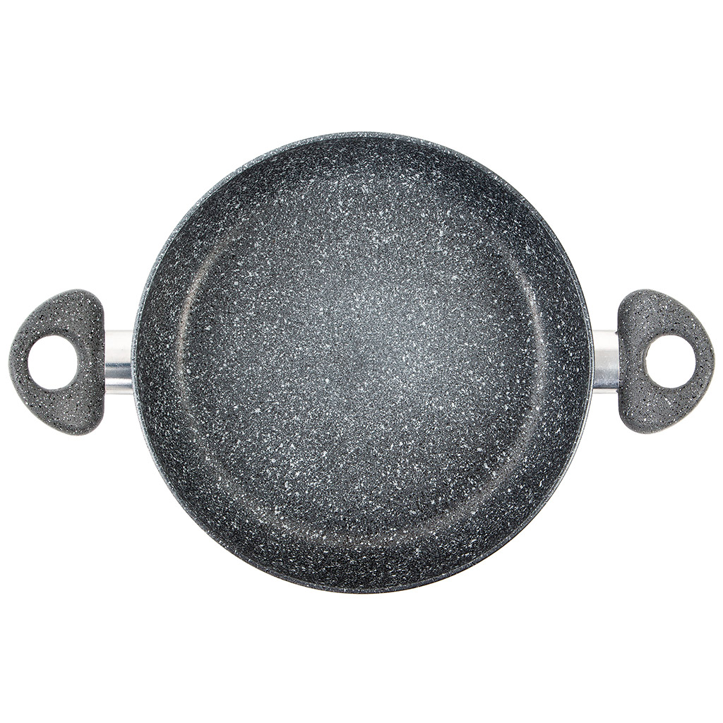 Жаровня с антипригарным покрытием д26см "Stone Pan", h6,8см, s0,3см, ручки из термостойкого пластика, усиленное минералами покрытие (Россия)