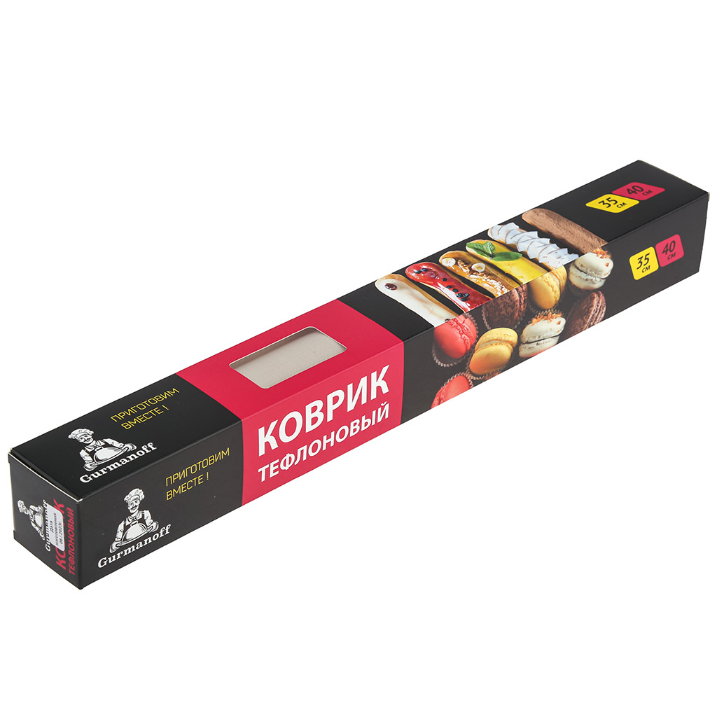 Коврик для противня тефлоновый 35х40см, в коробке, "Gurmanoff" (Россия)