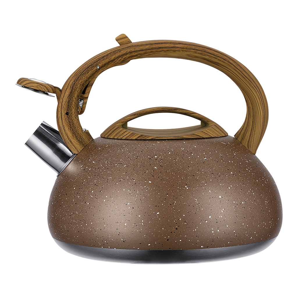Чайник из нержавеющей стали "Linea Tea" 3л, д22см, h20,5см, со свистком, многослойное капсульное дно, нескользящая ручка, цветная коробка, "Regent" (Китай) Подходит для всех видов плит, включая индукционную