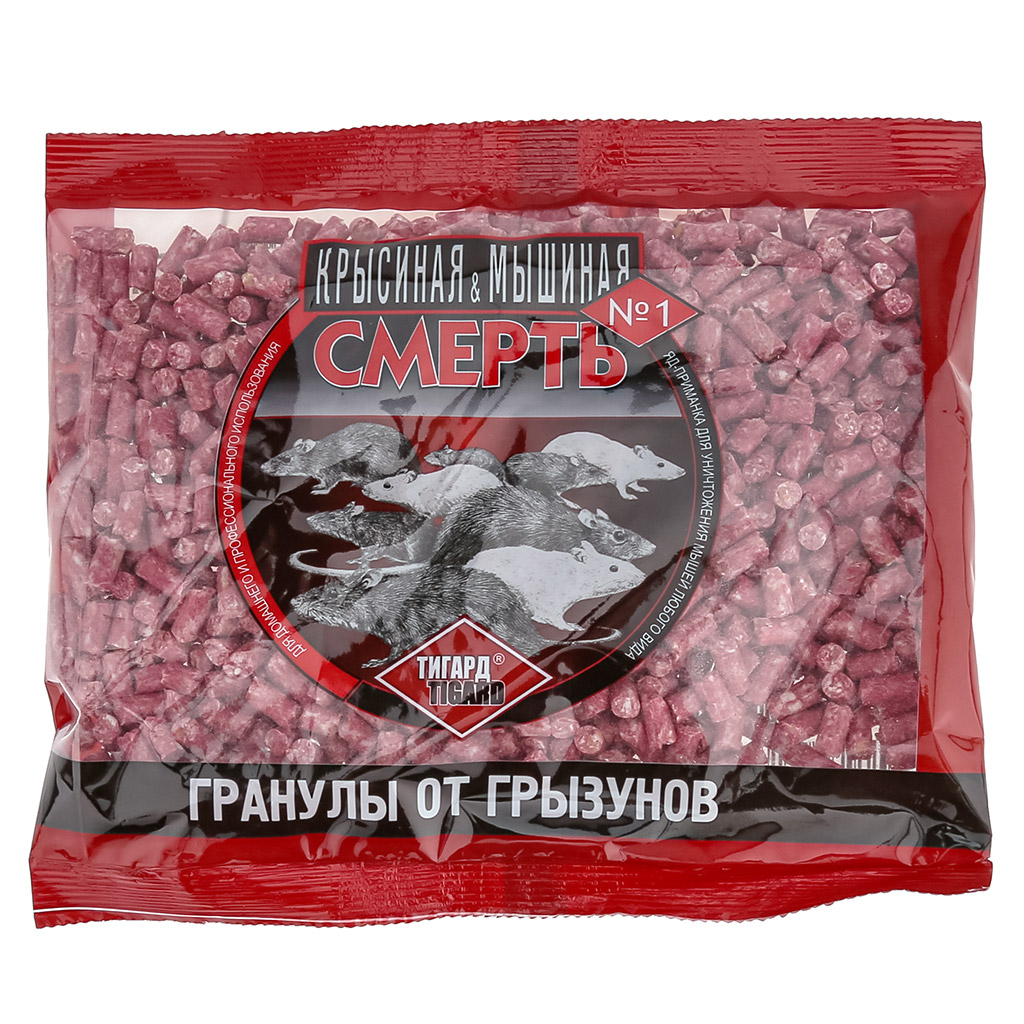 Средство от грызунов "Крысиная смерть №1" 200г гранулы, "Тигард" (Россия)