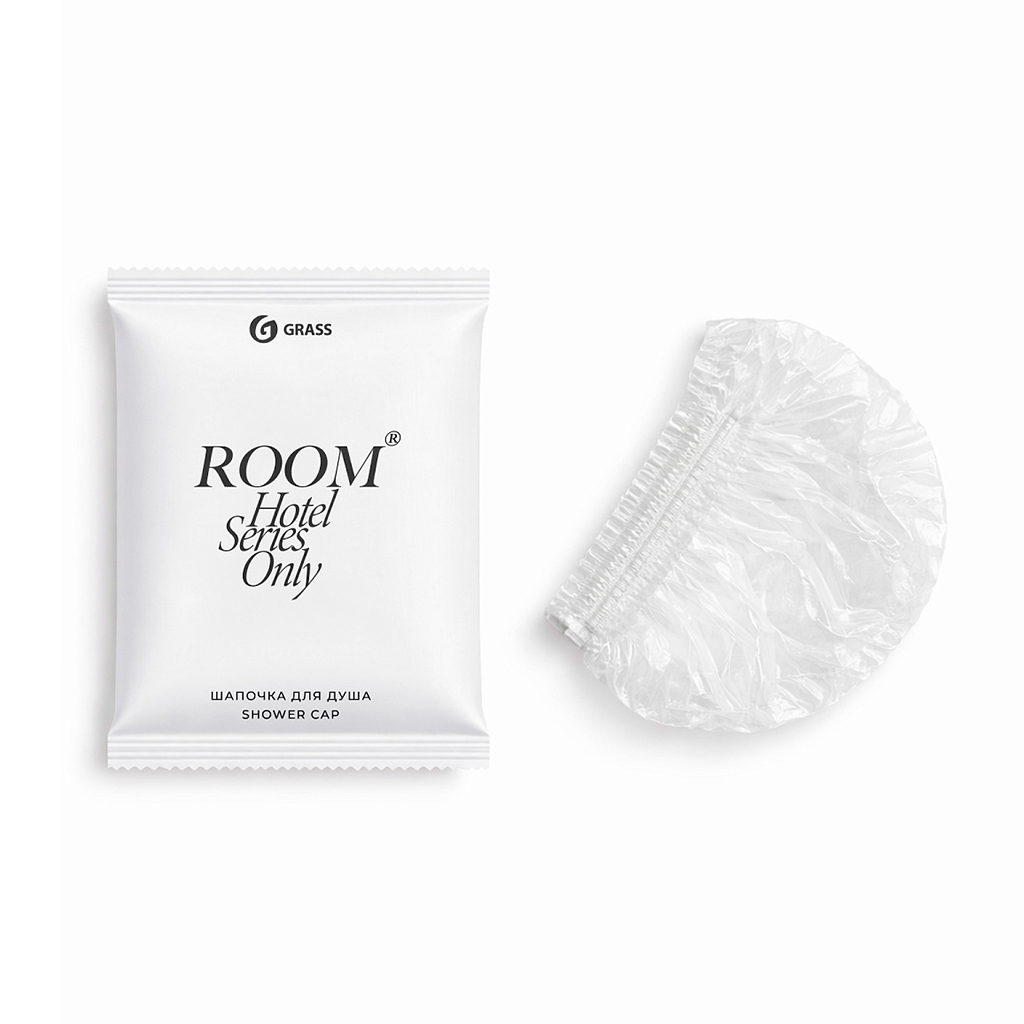 Шапочка для душа "Room", на резинке, полиэтилен (Россия)