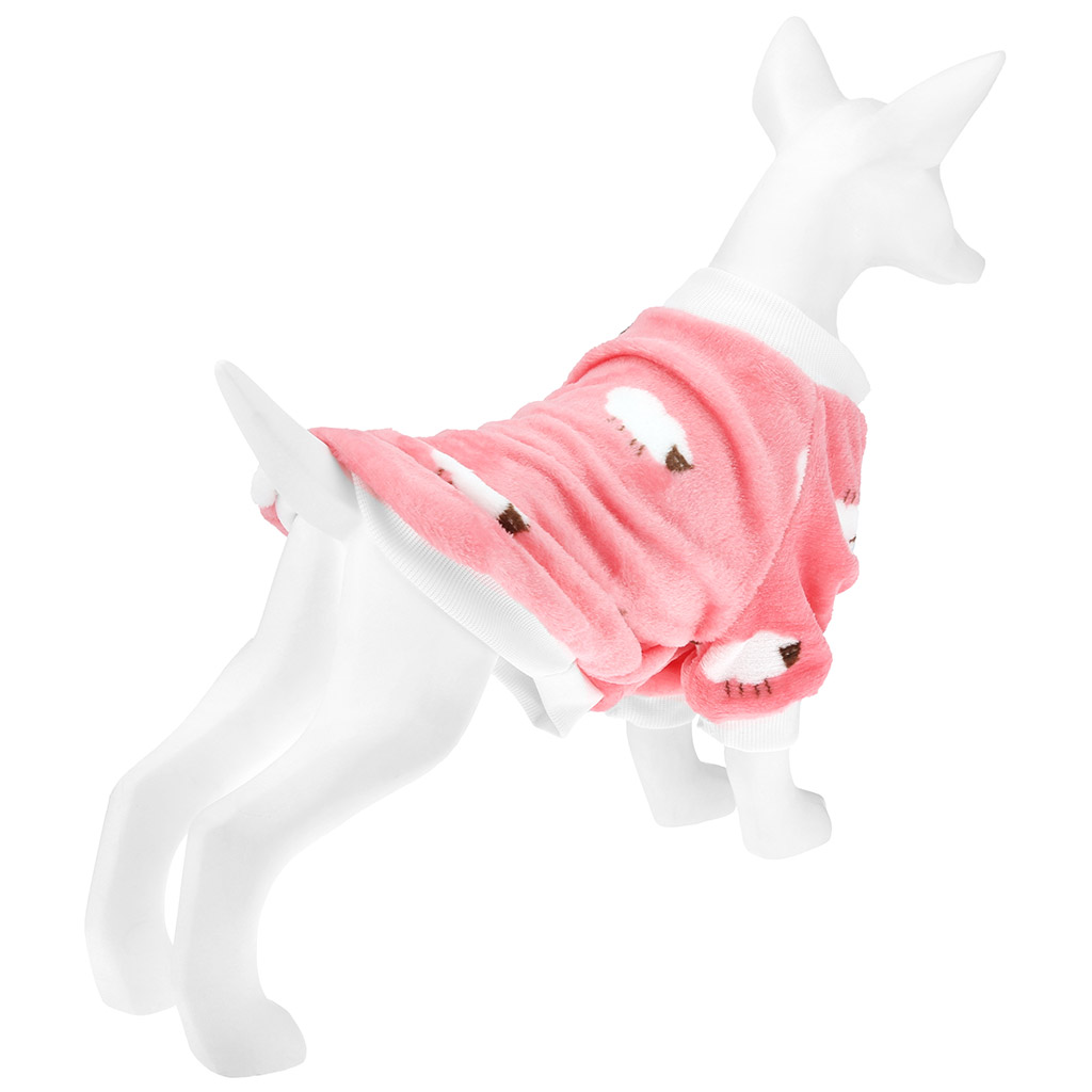 "Пэт тойс (Pet toys)" Одежда для собаки "Толстовка" "Овечка" р-р 2XL, длина спинки 40см/обхват груди 50см/обхват шеи 32см, цвет-розовый, плюш (100% полиэстер) (Китай)
