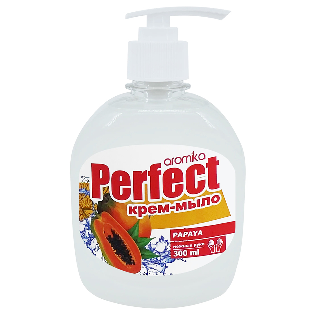 Крем-мыло жидкое "Perfect" 0,3л, 6х3,5х16см, папайя, PAPAYA (Казахстан)