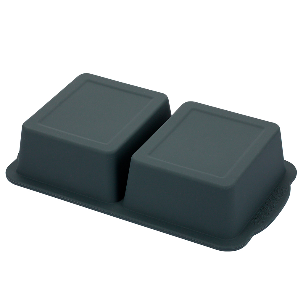 Противень силиконовый "Linea Silicone" 26х14,7х5,5см, с металлическим каркасом, 2 ячейки, прямоугольный, синий, "Regent" (Китай)