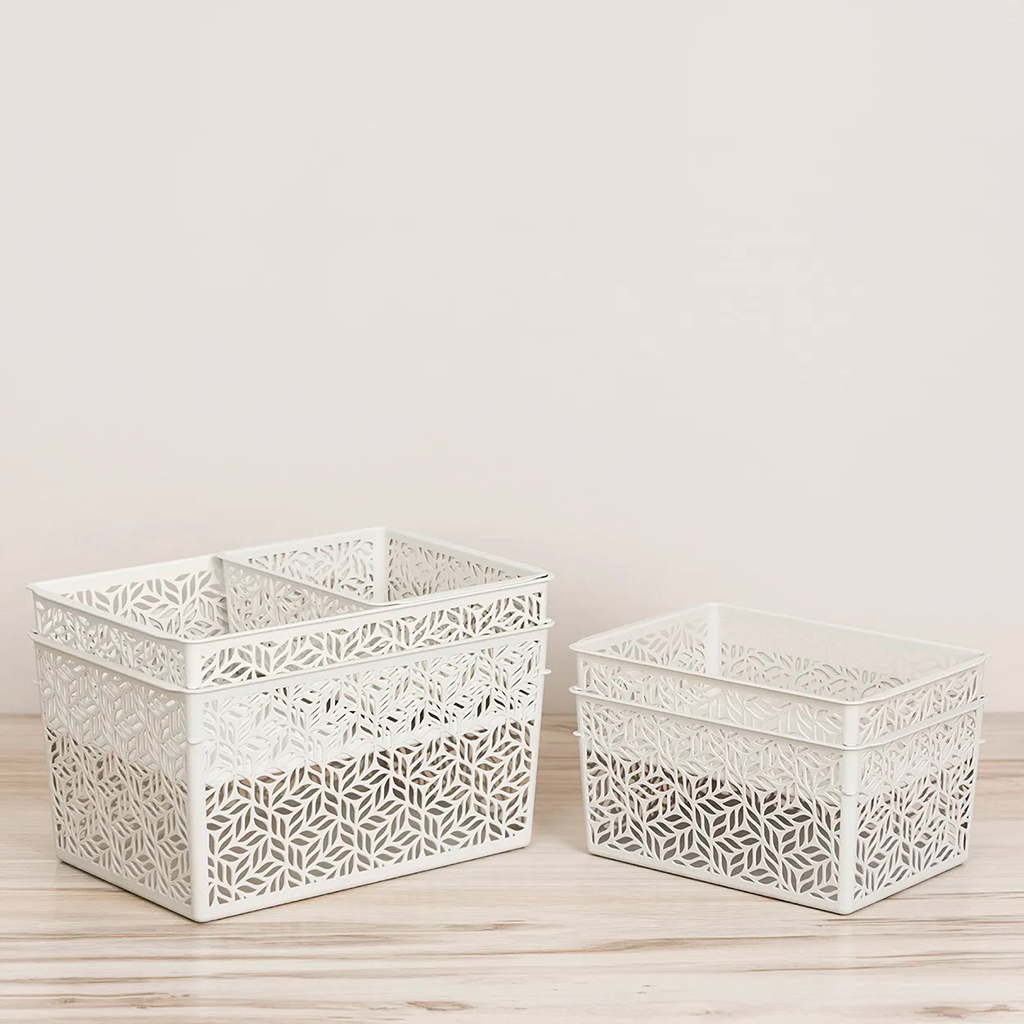 Корзина пластмассовая для хранения "Linden" 6,7л, 29х19х15см, универсальная, полипропилен, светло-серый (Россия)