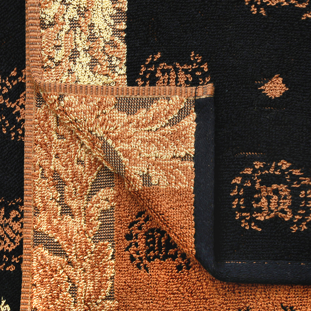 "Missoni-3027" Полотенце махровое 34х78см, плотность 375гр/м2, 100% хлопок, велюр, оранжевый, Bolangde (Китай)