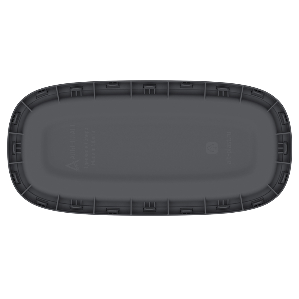 Корзина для белья пластмассовая "Лен" 60л, 43х20х80см, сборная, с крышкой, полипропилен, графит (Россия)