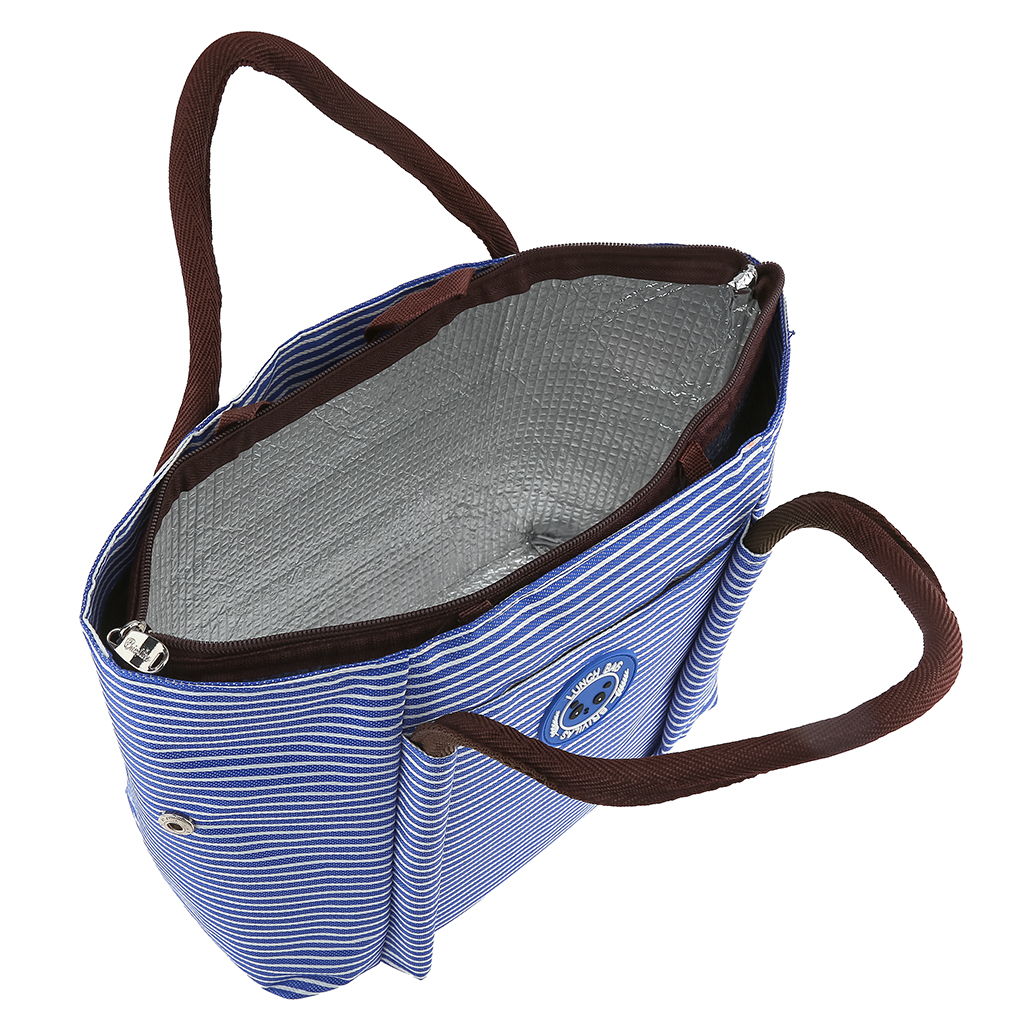 Сумка обеденная "Lunch bag" 26х13,5х22см, 34см с ручками, полиэстер, на подкладке, внутренний карман на молнии, наружный карман, сумка-вставка 24х11,5х21см термоизоляция - фольгированный слой, время сохранения температуры до 2-х часов, толщина стенки