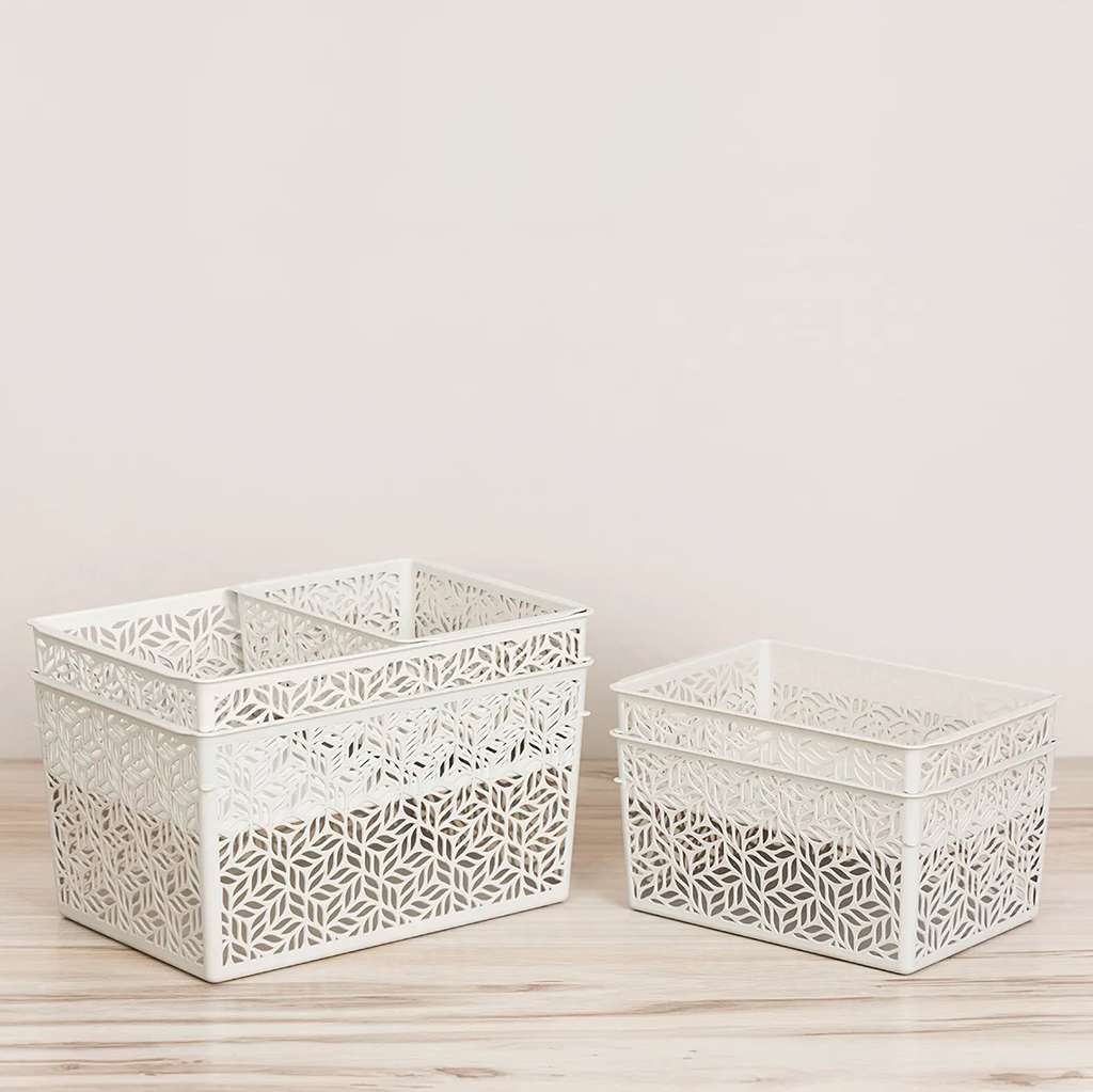 Корзина пластмассовая для хранения "Linden" 3,2л, 23х16х11см, универсальная, полипропилен, светло-серый (Россия)