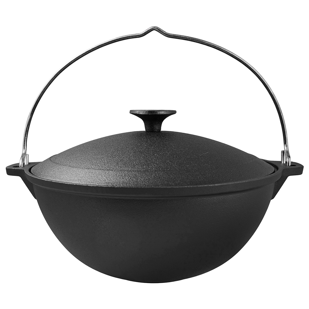 Казан чугунный 6л, д33см, h14см, алюминиевая крышка, "My Real Iron Cook" (Китай)