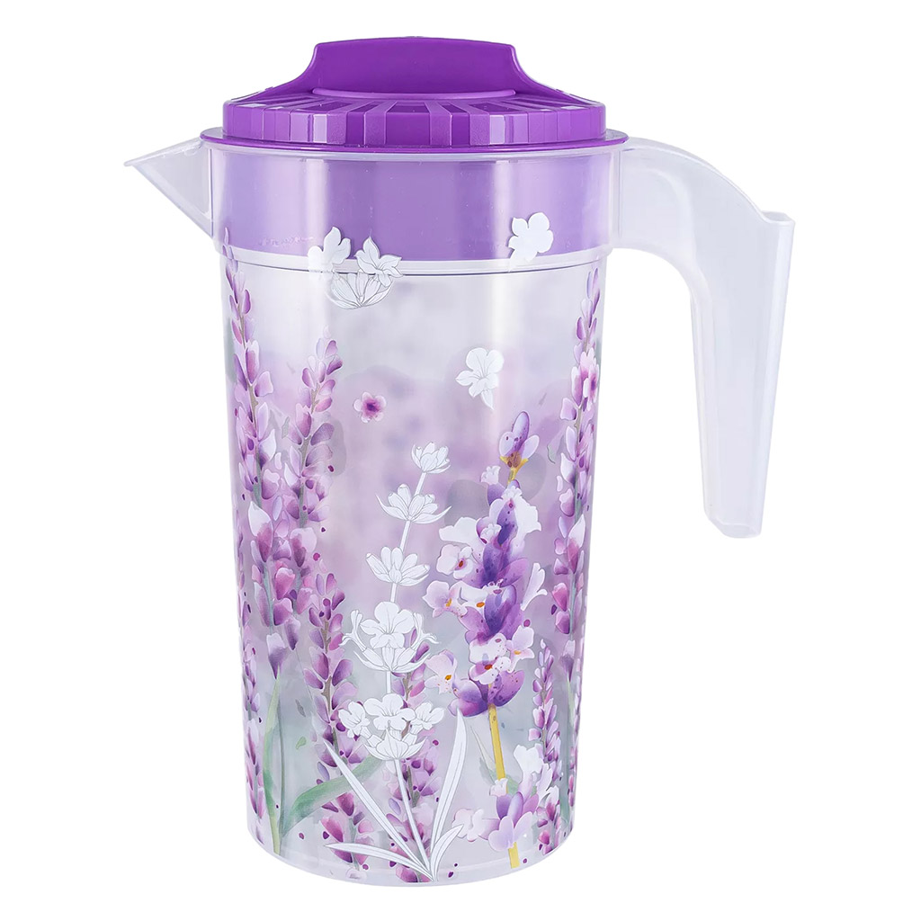 Кувшин пластмассовый "Lavender" 1,2л, д12см, h22см, с крышкой (Россия)